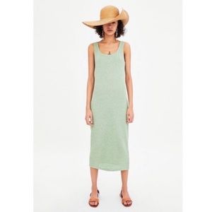 [Zara] Knit Scoop Neck Dress in Sea Green